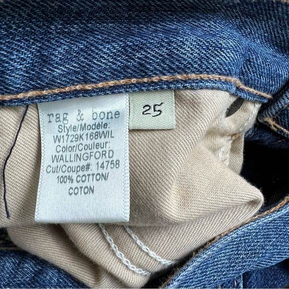 Rag & Bone Wallingford Colorblock 2 Tone‎ Straight Leg Cropped Jeans Size 25 - Picture 10 of 12
